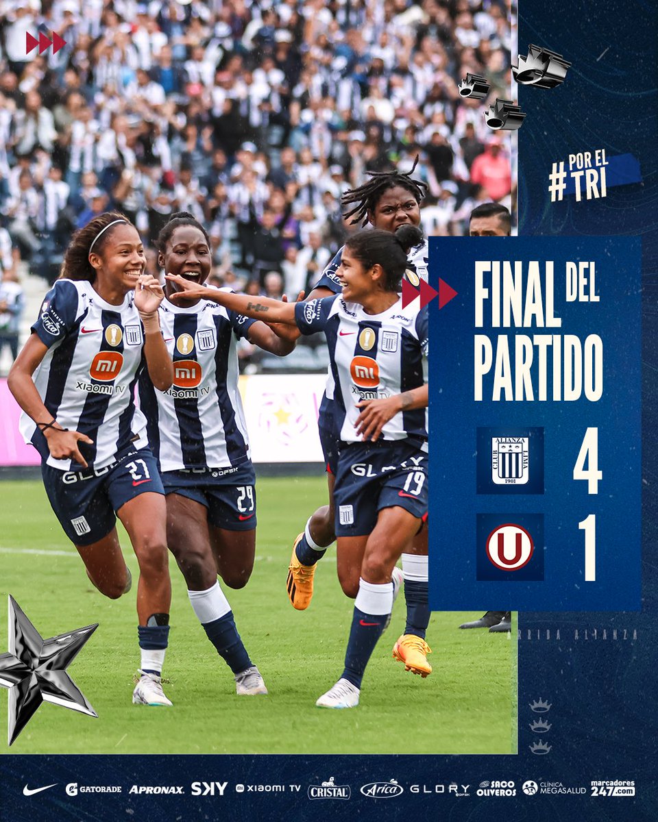 AlianzaLimaFF's tweet photo. 🔵 ¡𝐅𝐢𝐧𝐚𝐥 𝐝𝐞𝐥 𝐩𝐚𝐫𝐭𝐢𝐝𝐨! ⚪️

¡A las 𝗯𝗶𝗰𝗮𝗺𝗽𝗲𝗼𝗻𝗮𝘀 se les 𝗿𝗲𝘀𝗽𝗲𝘁𝗮! 👊🏾
¡𝗘𝘀𝘁𝗼 𝗲𝘀 𝗔𝗹𝗶𝗮𝗻𝘇𝗮! 😉💙

@AlianzaLimaFF 4️⃣ - 1️⃣ Universitario

#PorElTri  
#AlianzaBicampeón https://t.co/LDRBX9oNc6
