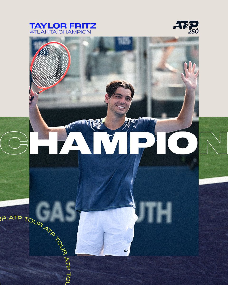 CHAMPION IN THE ATL 🏆 

@Taylor_Fritz97 knocks out Vukic 7-5 6-7(5) 6-4 to claim the title!

@ATLOpenTennis | #AtlantaOpen