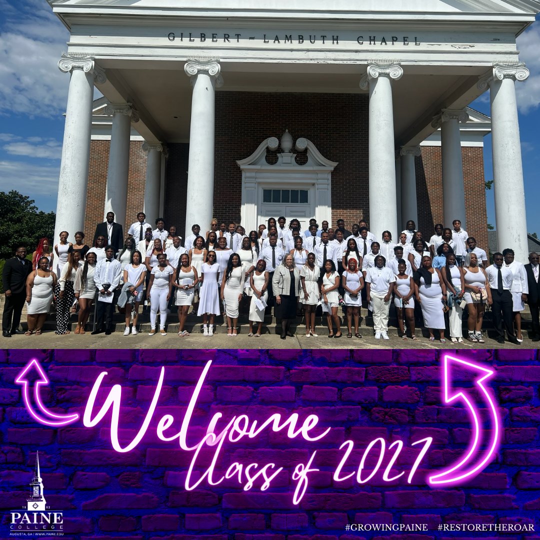 PaineCollege82's tweet photo. Welcome Class of 2027 🎓. We're thrilled to greet our newest students with open arms and open hearts as we embark on this exciting journey together. Let's learn, grow, and create unforgettable memories that will last a lifetime!  #LionNation #PC1X #GrowingPaine #RestoreTheRoar https://t.co/kNkkyZk4Nf