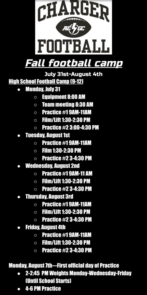 ACGC Charger Football tweet media