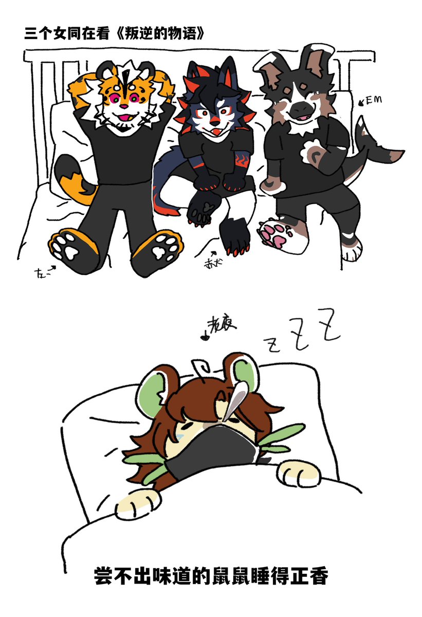 女同聚会是一起鉴赏魔圆有点好笑hh
（还有一个身体不适在魔圆公放中睡的香甜的夜师父🤣）
出镜<a href="/Redpuppy5/">Reddog🦔</a> <a href="/et15111/">咕咕咕啊瓜🔜？？</a> <a href="/LaoyeFurward/">老夜毛闷太</a>