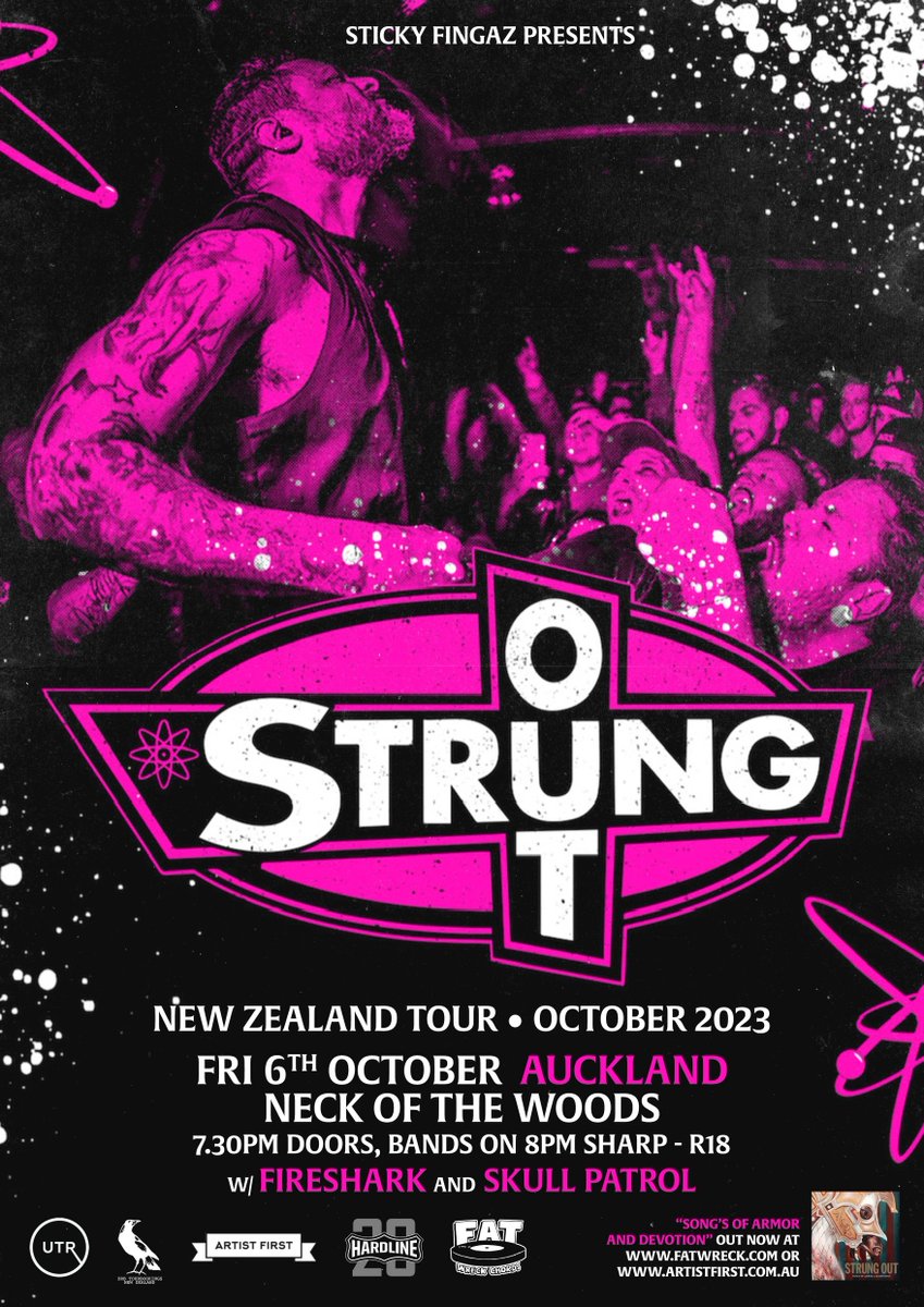 dogrunbookings's tweet photo. 30 YEARS OF STRUNG OUT NZ TOUR OCTOBER 2023

AUCK, HTOWN, WGTN

HAMILTON - low ticket warning 
WELLINGTON - 40% left

Tickets at https://t.co/8NoccThm83 https://t.co/D4aLqHB8oy