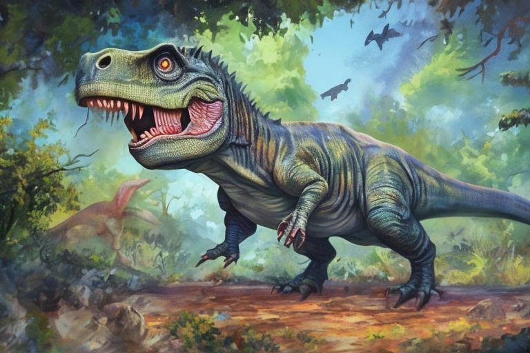 icp_bobchain's tweet photo. The Jungle Dinosaur. A.I. gen. https://t.co/vVOxmMDpYi