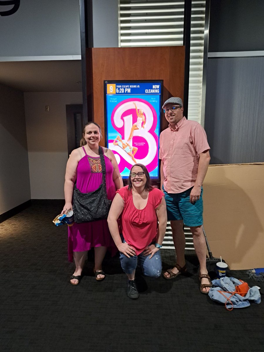 Saw the #Barbie movie tonight with these beautiful peeps! What a fun movie with lots of meaningful and thought provoking layers. Definitely need to see it again cause I'm sure I missed so much! #hibarbie #hiken #downwiththepatriarchy