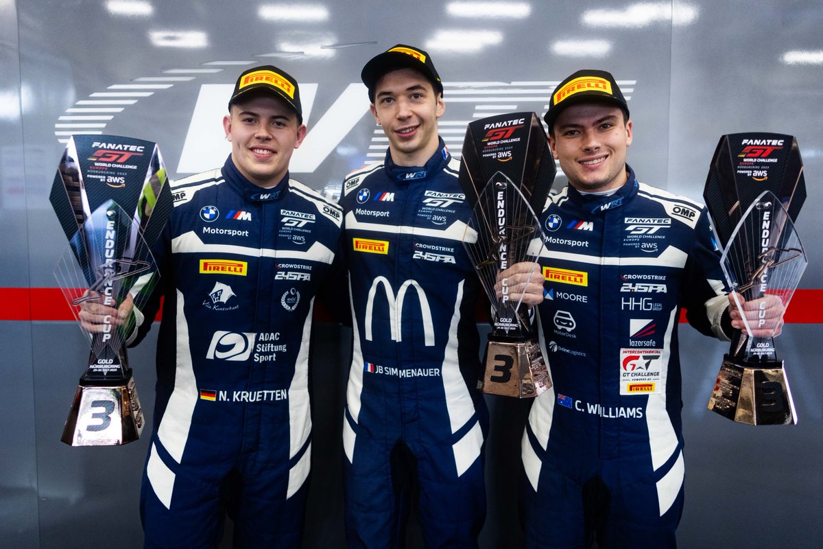 Another hard-fought podium for the #30 crew of Calan Williams, JB Simmenauer and Niklas Kruetten, which extends Calan and Niklas' overall championship Gold class lead to 19 points ahead of P2 🏆 

#WRT #GTWorldChEu #FanatecGT