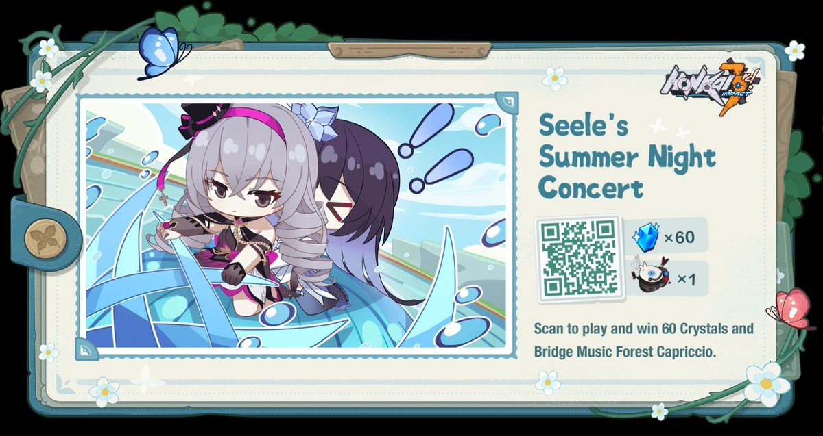 earthen75's tweet photo. Seele's Summer Night Concert is currently being prepared! Join Seele in hosting the concert! Play to get 60 Crystals and commemorative bridge music! https://t.co/DAyDPJPAvi
