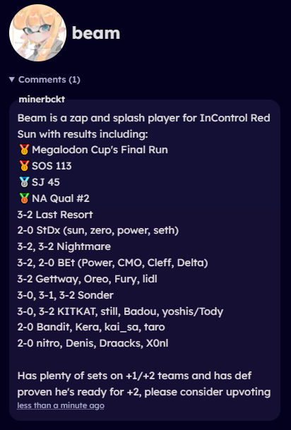 beam_spl's tweet photo. Got suggested to +2 by @MinerBCKT. I got a few more results this month so I hope I have a better chance to get in!

♥️ and ♻️ appreciated. Also, if there's any +2 players who could comment on my suggest that would be greatly appreciated. https://t.co/KYJnC2ptKV