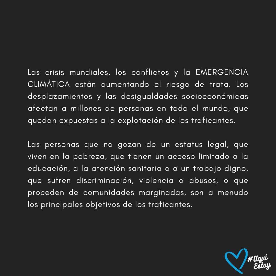 nachohaudet's tweet photo. Las personas afectadas por la pobreza, los conflictos y los desastres ambientales son las más vulnerables a ser víctimas de la trata. La educación es fundamental para luchar contra esa práctica.
#aquiestoy #corazonazul #bluehart #EndHumanTrafficking #CambioClimatico https://t.co/MnOQeh0Wi0