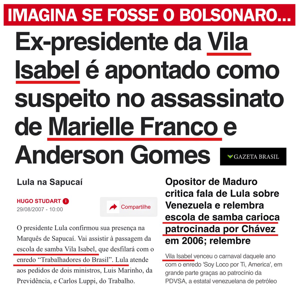 EdRaposo_'s tweet photo. Ex-presidente da Vila Isabel, escola de samba que já homenageou PT e Venezuela, apontado como suspeito do assassinato de Marielle. https://t.co/XeKvWU4VhD