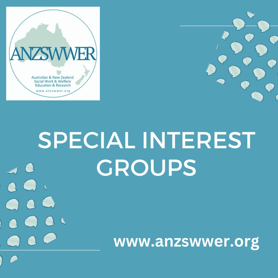 #ICYMI ANZSWWER Special Interest Groups - check out the information at our website anzswwer.org/general/specia… #socialworkeducation #humanserviceseducation