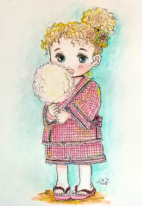 …    ぱくぱく  わたあめちゃん  #イラスト #わたあめ #アナログイラスト  おはようございます  今日も良き日に