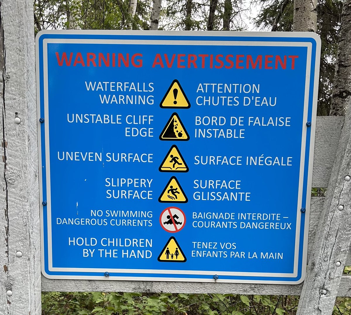 sbrucecanada's tweet photo. I couldn't help myself.

From a #RiskComms lens, there are a lot of risks being communicated on this one sign.🤔 https://t.co/MbskaAzwTd