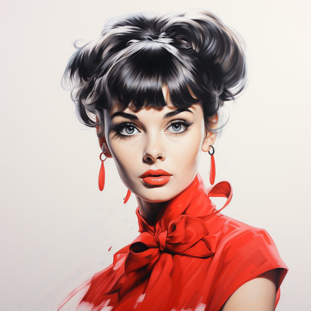 /imagine prompt: BIC pen art::5 portrait of Audrey Hepburn::4 red ink on white paper background::3 words; hands; letters::-2
