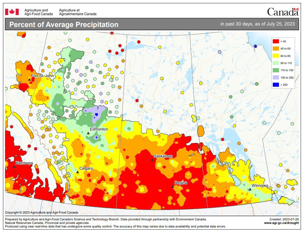 Biggest Things to Watch This Week:

Weather 🌧️ ☀️ 
For soybeans this will be the biggest thing. Mother Nature will decide if we go to $15 or right back down to $12. All week the forecasts were super hot, but then Thursday and Friday we saw the forecasts start to add some cooler