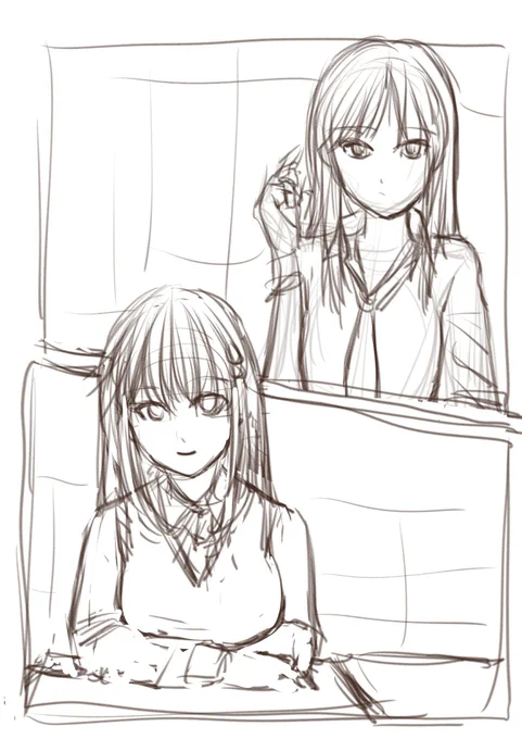 @Z0Bjp 実は初描き時点ではれいちゃんの方が翻弄する役でした🤭 