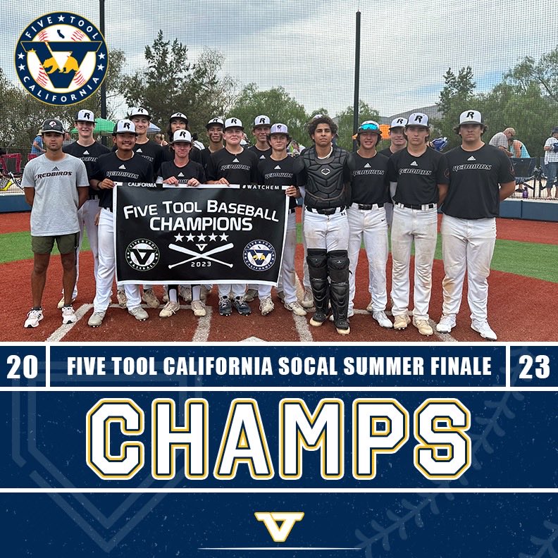 FiveToolCA's tweet photo. 🏆CHAMPIONS🏆

Congrats to SoCal Redbirds Team Adidas 15U’s on winning the 15U Division of the @FiveTool California SoCal Summer Finale!

#WatchEm https://t.co/t64c10a6d7