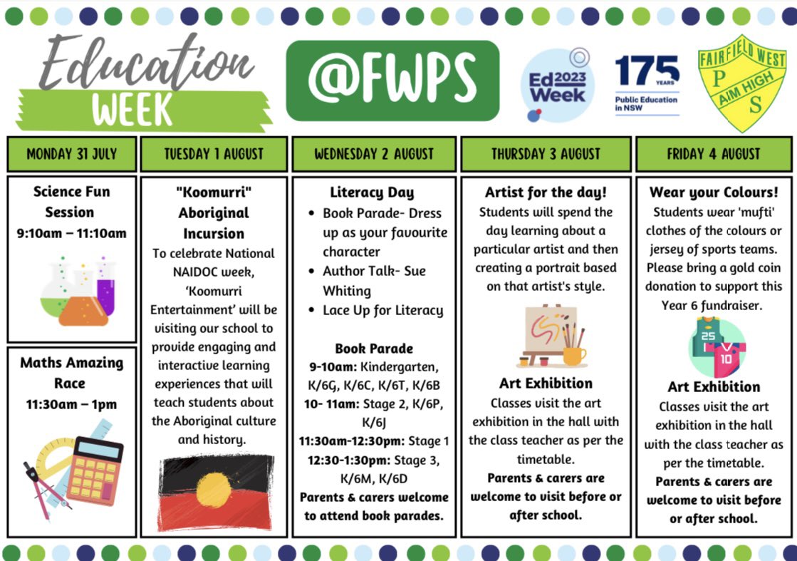 There was a buzz in the air this morning as students entered the gates to celebrate #Edweek23 We are so excited to celebrate 175 years of Public Education this week! We have an array of engaging activities, starting with our Science Fun sessions and Maths Amazing Race! 🧪🧮🏃‍♂️