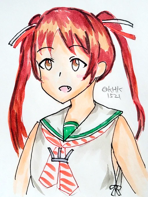 #見た人は無言で赤髪を載せる