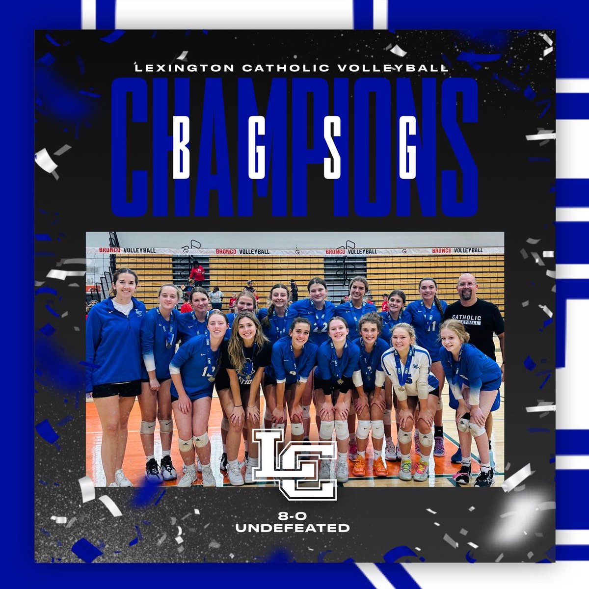 Junior Varsity is your 2023 Bluegrass State Games champions after going 8-0 this weekend! #GoKnights⚔️