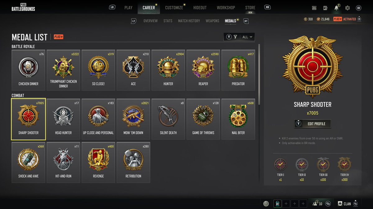 just hit 7k sharpshooter medals ! anyone got me beat ? 👀👀