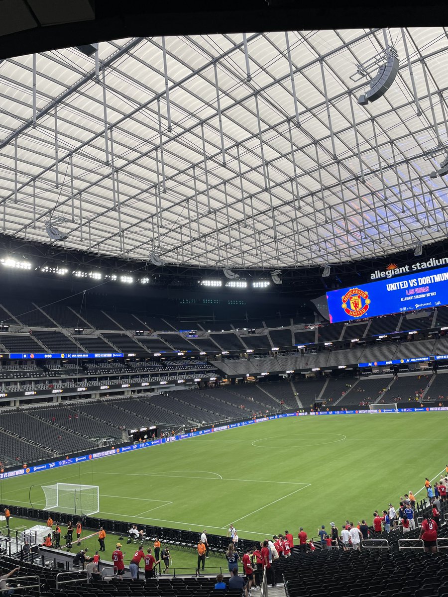 stuproctor's tweet photo. At the United v  Dortmund game in vegas @markgoldbridge  are you joining us 👍🏻
Come on you reds 🔴🔴🔴 https://t.co/kuw3vwdj5Z
