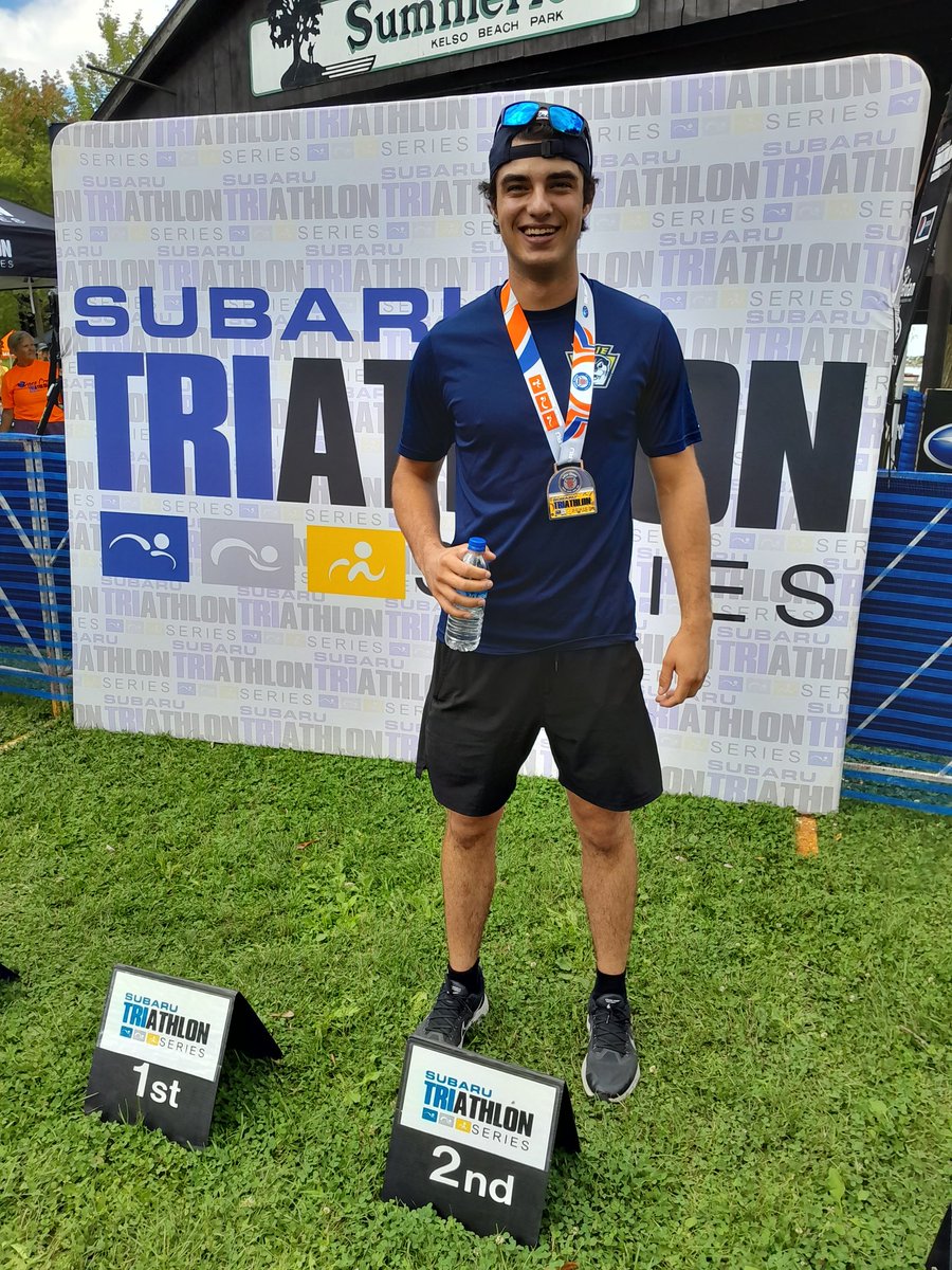 Matthew Duarte completed his first Sprint Subaru Triathlon and came 2nd in his age group. Congratulations!!
FYI, there were only 2 in his age group, but nobody needs to know.   🏊‍♀️ 🚵 🏃‍♂️ 
<a href="/MatthewDuarte56/">MATTHEW DUARTE</a> 
<a href="/subarutriathlon/">Subaru Triathlon</a> 
#swimbikerun