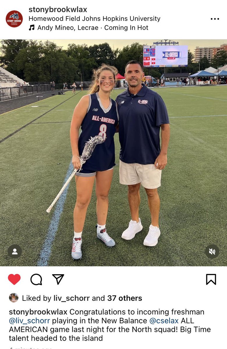 Congratulations <a href="/Olivia_Schorr08/">Olivia Schorr</a> on playing in the <a href="/CSELax/">Corrigan Sports Lacrosse</a> New Balance All American game last night! What an honor!