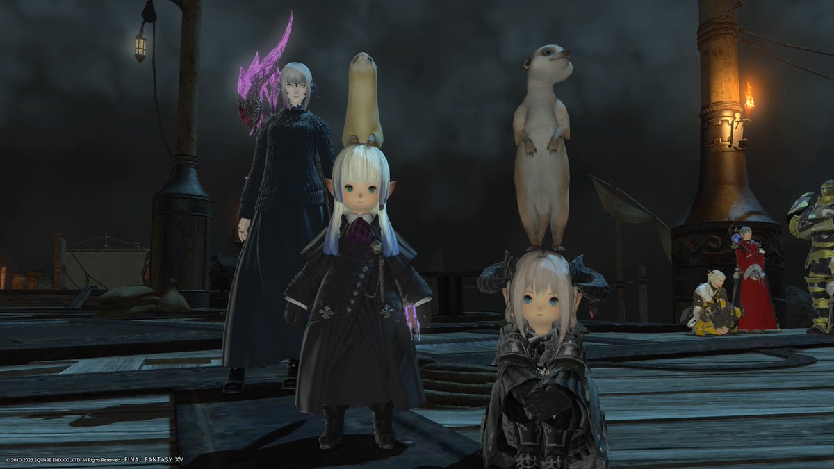 pancola2's tweet photo. 3人とも同じ身長です
#FF14 #WoD2 https://t.co/G75Z9ffM3S
