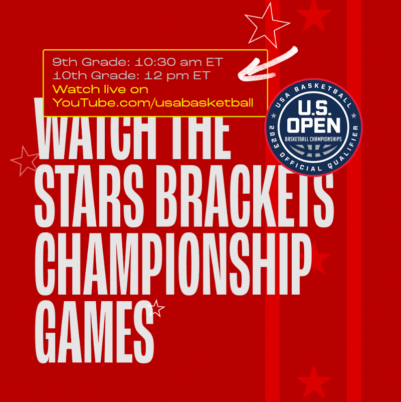 USABYouth's tweet photo. 🔴 Tomorrow's Finals of the 🇺🇸 #USOpenBasketball Championships Stars brackets will be streamed! 👇

9th Grade — 10:30 am ET
Pro Skills (TX) vs All Iowa Attack

10th Grade — 12 pm ET
All Iowa Attack vs North Tartan (MN)