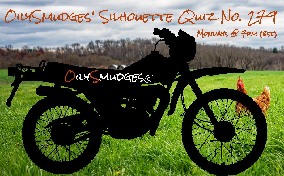 OilySmudges | Stuart 🏍️ (@oilysmudges) on Twitter photo Good evening & welcome to the 279th edition of the Silhouette Quiz
To take part:
1) FOLLOW <a href="/OilySmudges/">OilySmudges | Stuart 🏍️</a>
2) RETWEET (NOT QUOTE TWEET)
3) REPLY with the MAKE, MODEL & YEAR (NO PHOTOS - that'll spoil the fun for others)
4) WAIT for DM with good news
5) REPEAT if no DM!
Good luck 🏍️ Good evening & welcome to the 279th edition of the Silhouette Quiz
To take part:
1) FOLLOW <a href="/OilySmudges/">OilySmudges | Stuart 🏍️</a>
2) RETWEET (NOT QUOTE TWEET)
3) REPLY with the MAKE, MODEL & YEAR (NO PHOTOS - that'll spoil the fun for others)
4) WAIT for DM with good news
5) REPEAT if no DM!
Good luck 🏍️