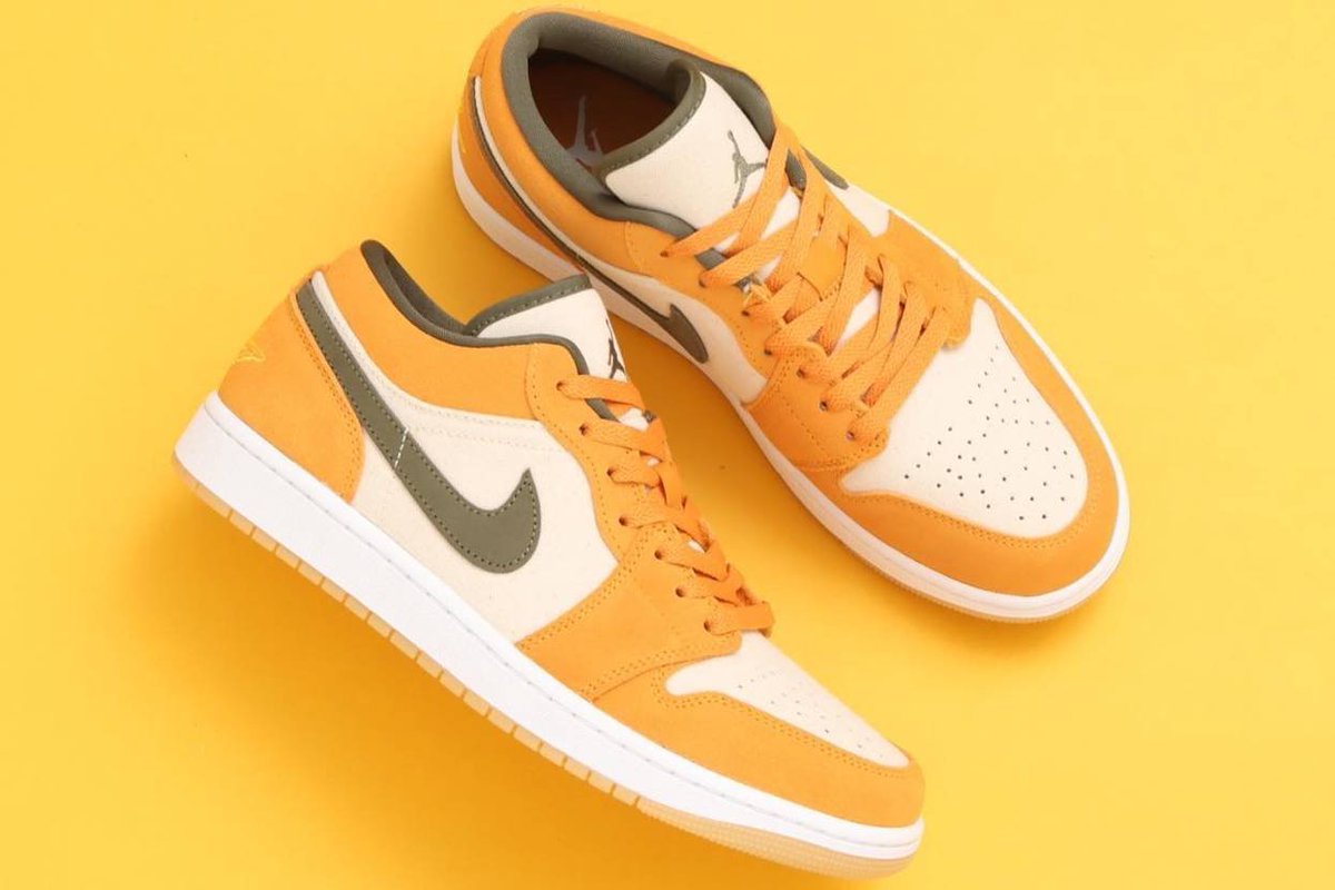Los Air Jordan 1 Low SE Light Curry son los sneakers que necesitas. Un diseño único en naranja, oliva y beige, inspirado en el legendario Michael Jordan. Cómodos, transpirables y duraderos. Consíguelos ya en wastedshop.com . #AirJordan #LightCurry #WastedShopEC