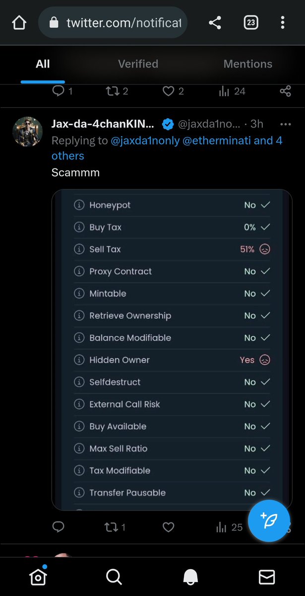FourChanX's tweet photo. are proving themselves as either liars and manipulators, or as people who don't do their own research or understand how blockchain works. Either way should be terrifying to holders. My real conract and audit: 

0xb702D47919DA55Ce6B0c3611597ae8CeB718340c

https://t.co/xK7p9aFTi3 https://t.co/ArEVjzcl9l