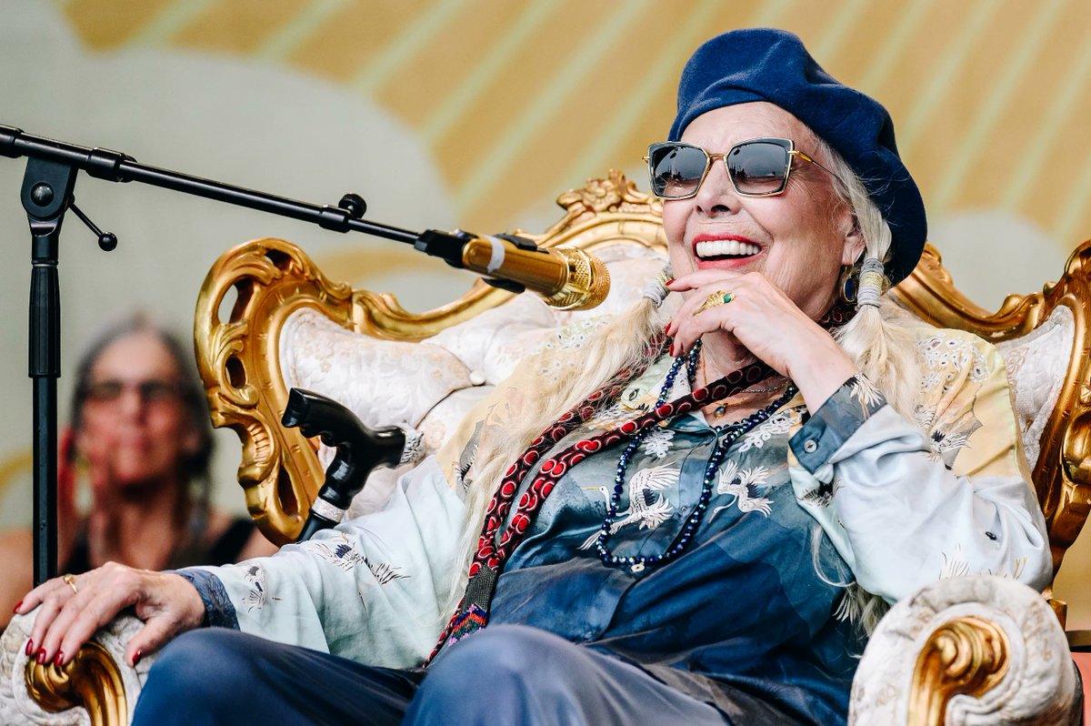 jonimitchell's tweet image. "At Newport isn't just about welcoming Mitchell back to the stage — it's also about showing Mitchell's legacy in action and how younger generations of musicians carry forth her spirit of imagination and fearless reconfiguration." - Annie Zaleski for @NPR on Joni’s return to the…