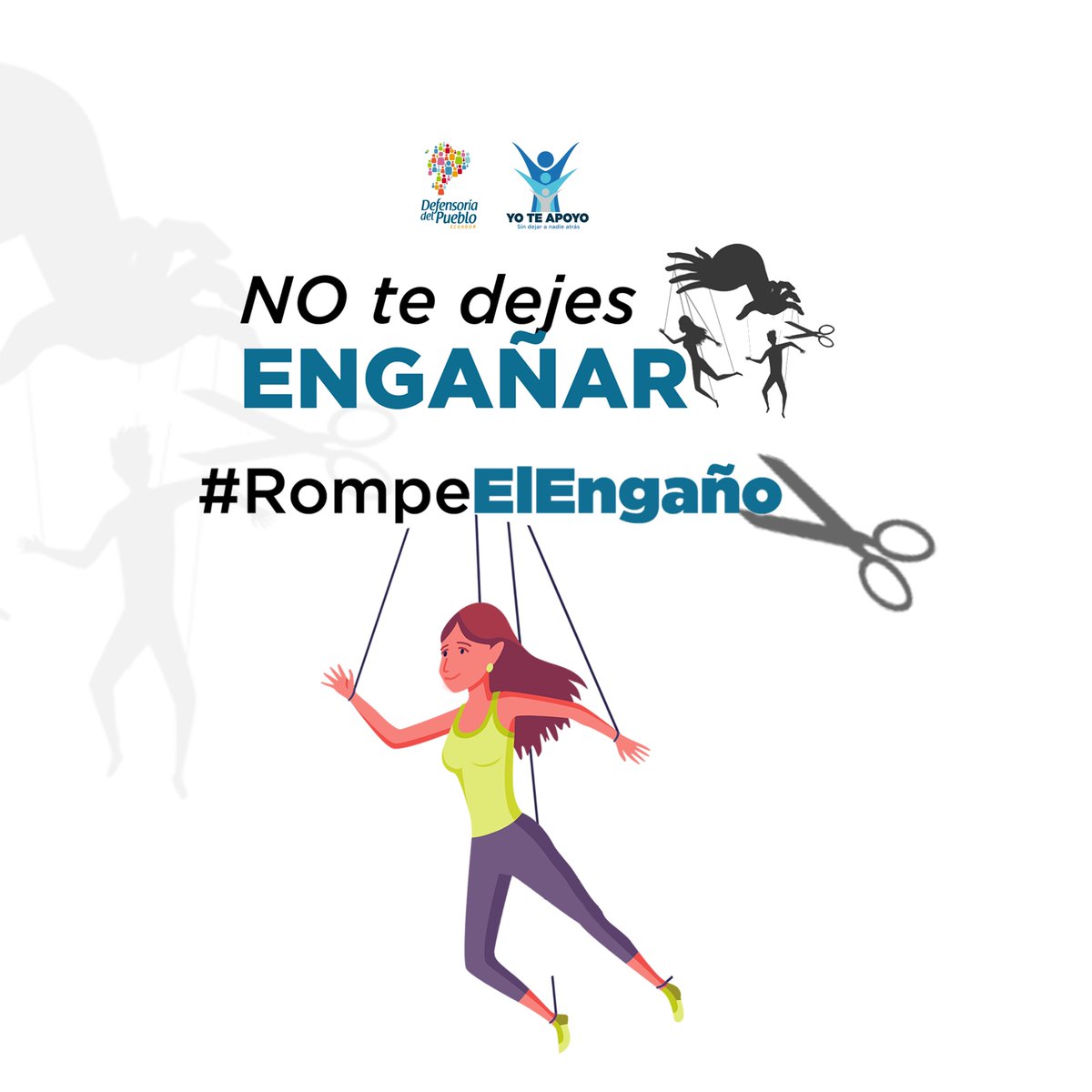 betzaj's tweet photo. No permitamos que la trata de personas siga arrebatando vidas y sueños. 

Actuemos como sociedad unida y denunciemos. Anónimamente, comunícate al 1800-delito (335486) o al ECU-911. Los hilos de las mentiras se rompen cuando actuamos juntos. #NoTeDejesEngañar 🚫 #RompeElEngaño ✂️🎭