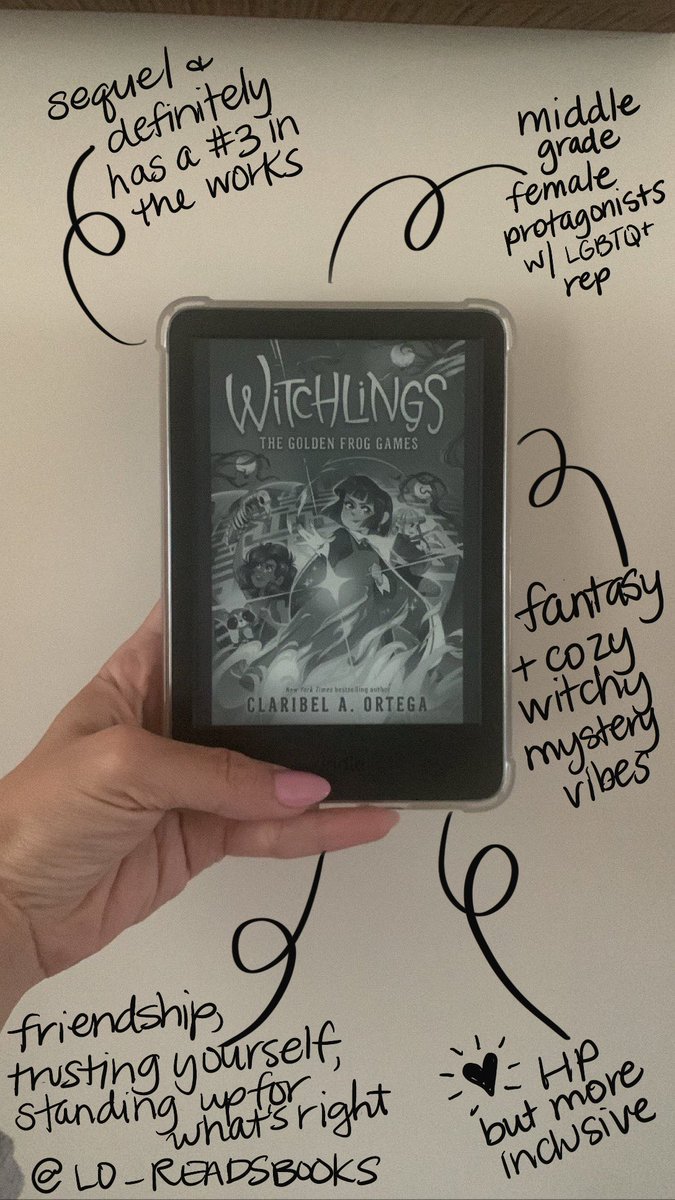 Lo_Teaches's tweet photo. 🍄🐸✨ More love for WITCHLINGS:  THE GOLDEN FROG GAMES by @Claribel_ortega 

“Butt-toad,” “froggin,” and “goose” are going to become part of my vocabulary and I wish I had a pack of raccoons following me around 🦝 https://t.co/pcHY7WJbCq