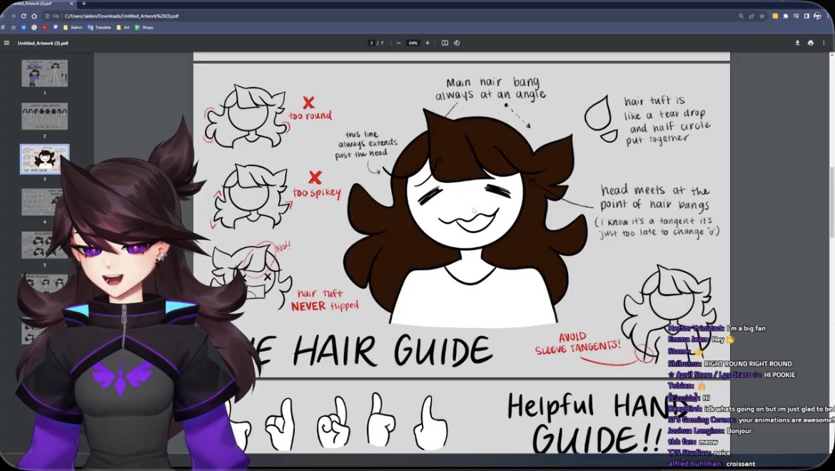 Jayden Animation Hand Guide A THREAD OF THE JAIDEN BIBLE: (aka her character reference sheet!)