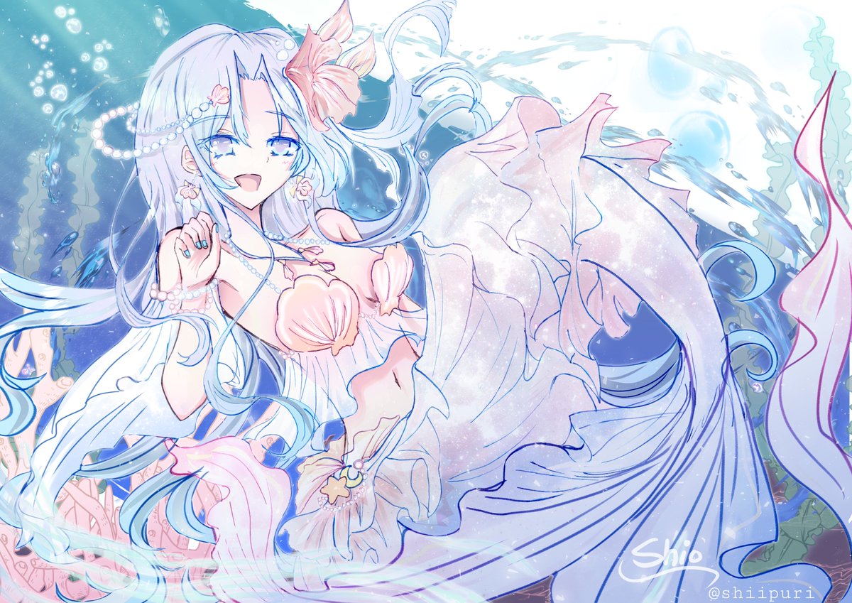 shiipuri's tweet image. It&apos;s been a while since I drew this. No fanart, just an original character of mine as a fancy feesh 🐟
Will post some other older drawings at some point as well while working on a new one

#mermaid #digitalart #feesh #ocean