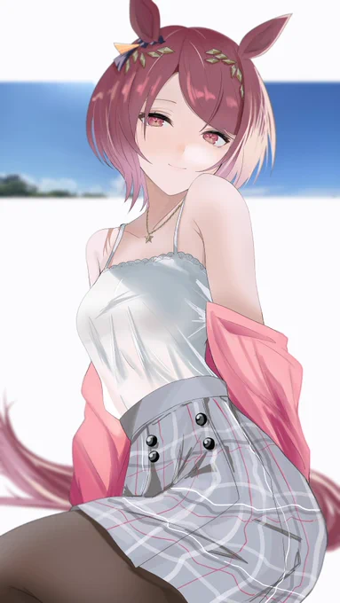 「ふふっ、流石に上着を羽織ってると結構暑いですね」 #サクラローレル #ウマ娘
