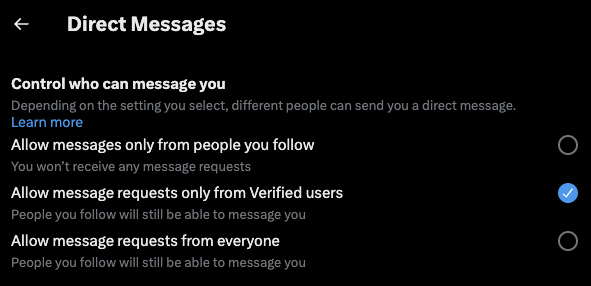 Haven't been using twitter much lately, but just FYI people can't DM you anymore unless they pay the troll toll. Might want to switch this off if you didn't realize it was switched on.