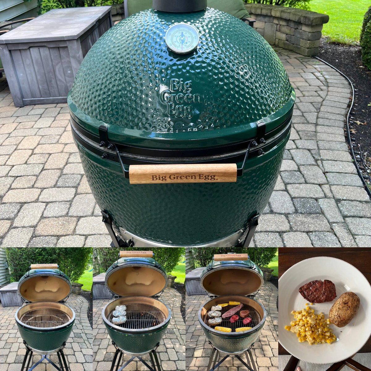 dbljrichards's tweet photo. Great first cook on this @BigGreenEgg. This is going to be fun. #bbq https://t.co/QXfFAVSYRO