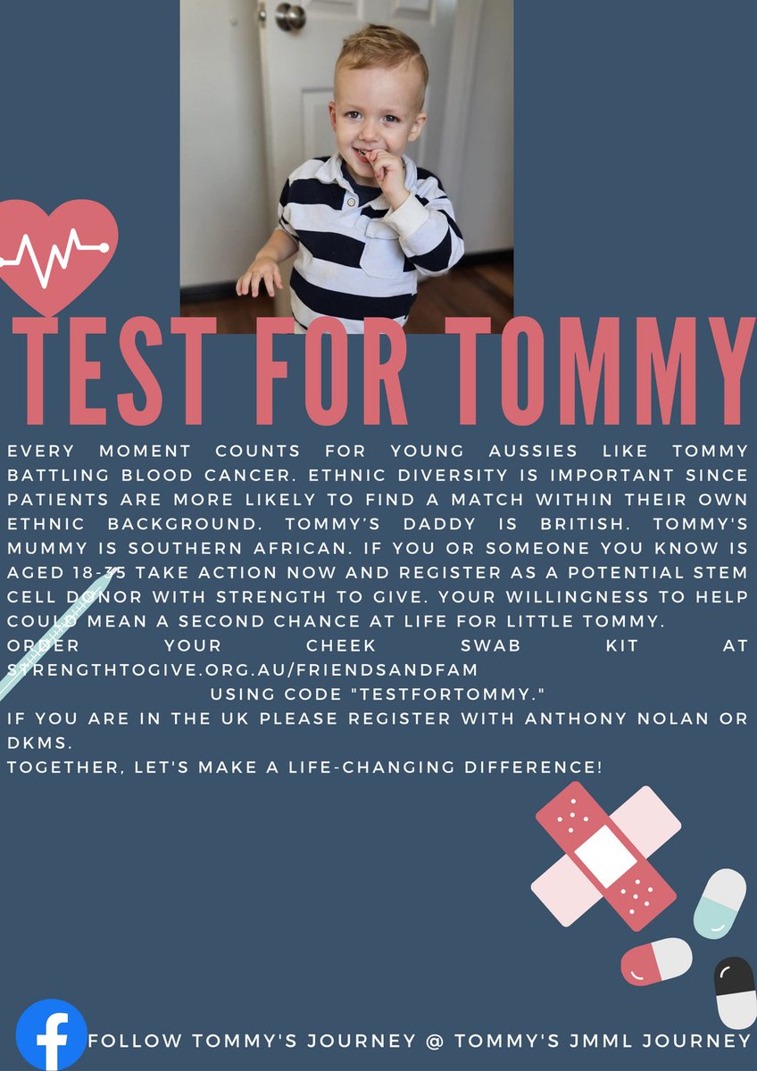Louise Stevens (@lushi43) on Twitter photo Calling Aussies to use code "test for tommy" with strength to give. Calling anyone in the UK to register with Anthony Nolan or DKMS. Calling Aussies to use code "test for tommy" with strength to give. Calling anyone in the UK to register with Anthony Nolan or DKMS.