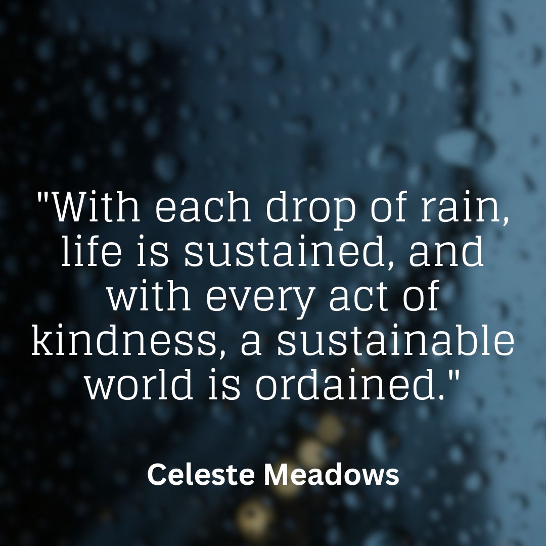 Blily2023's tweet photo. "With each drop of rain, life is sustained, and with every act of kindness, a sustainable world is ordained." - Celeste Meadows
#blily #RaindropsOfLife #SustainableKindness #CelestialWisdom #ActsOfCaring #SustainTheWorld #KindnessMatters #tanaceorganics https://t.co/UEjE2wPj13
