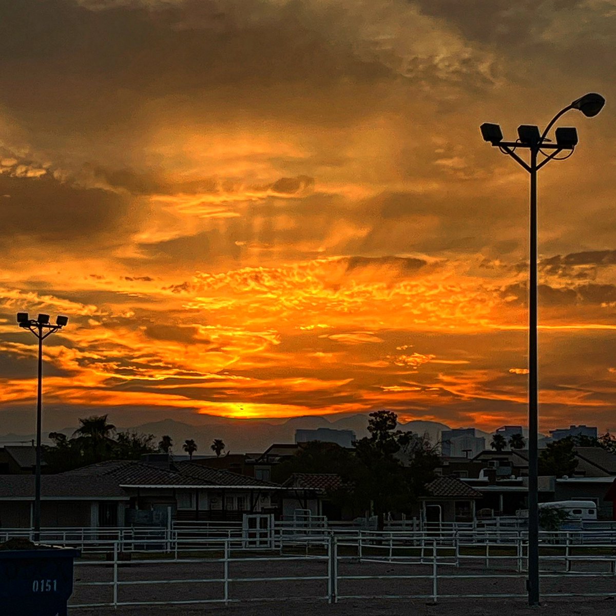 The haze from the wildfires coloured the sky tonight. #wildfires #LasVegas