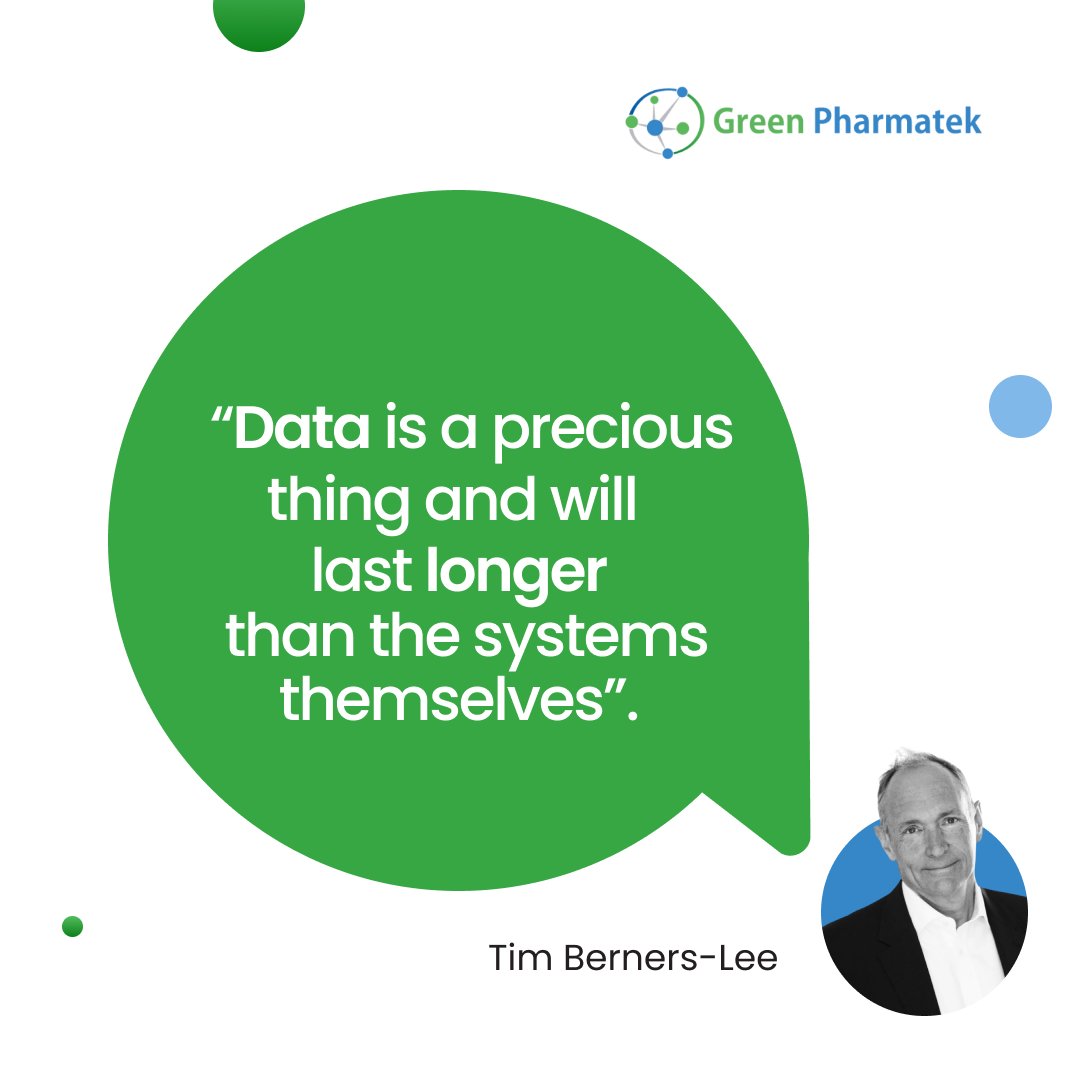 Tim Berners-Lee emphasizes the value of data, stating that it is a precious resource that can outlast the systems and technologies that create and store it. 
#greenpharmatek #mondaymotivation #datapreservation #timbernerslee