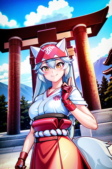 AI描きプログラムでゲームキャラクターコスプレしたホッキョクギツネちゃんを作ってみました#けものフレンズ#AIイラスト 