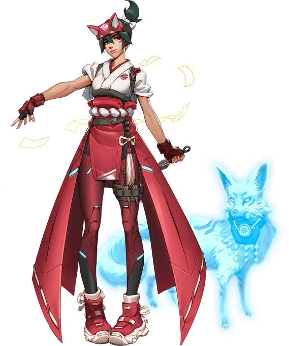 コスプレしたキャラクターはゲームオーバーウォッチ(Overwatch)の「キリコ」というキャラクターです。一度実験を兼既存のホッキョクギツネLoraにキリコLoraを合わせて作ってみました。 