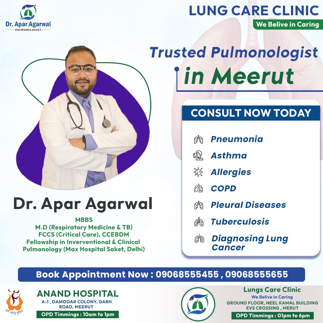 👉𝐓𝐫𝐮𝐬𝐭𝐞𝐝 𝐏𝐮𝐥𝐦𝐨𝐧𝐨𝐥𝐨𝐠𝐢𝐬𝐭 𝐢𝐧 𝐌𝐞𝐞𝐫𝐮𝐭🫁 #DrAparAgarwal #lung #health #medical #medicine #lungcancer #asthma #lungdisease #pulmonary #lungs #respiratorycare #pulmonologist #lunghealth #respiratorytherapy #cardiology #pulmonaryhypertension #copd #doctors