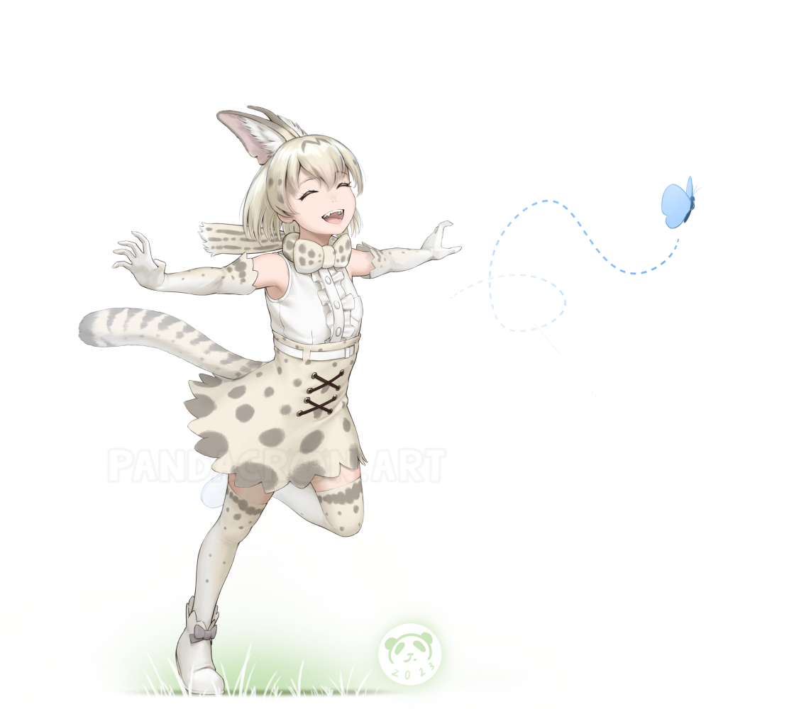 けものフレンズ「White Serval Thanks Conker8u! #けものフレンズ」|Pandacron 🐼のイラスト