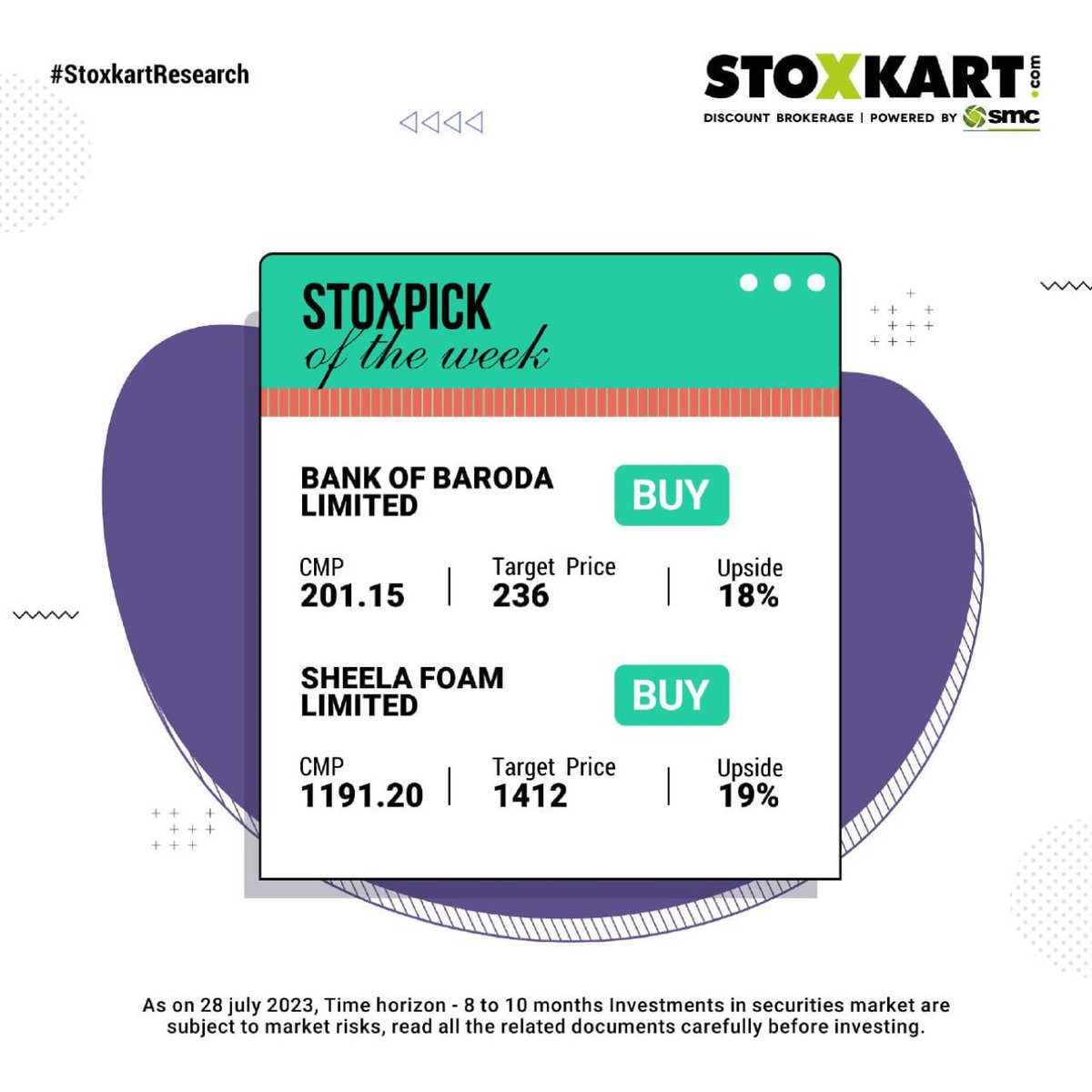 stoxkartonline's tweet photo. Stox Pick of the Week!

Two Fundamental #Stocks of week to strengthen your portfolio.

#Stockideas #StoxPick #tradingonline #tradingstocks #stockinvestments #Stockmarketindia #smartinvestments #investmentadvisor https://t.co/SrzxhM75Mp