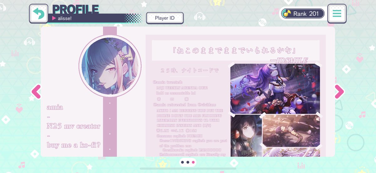 auprojection's tweet photo. my proseka profile so far (a glorified chatfic) https://t.co/aE6EMIAVgQ